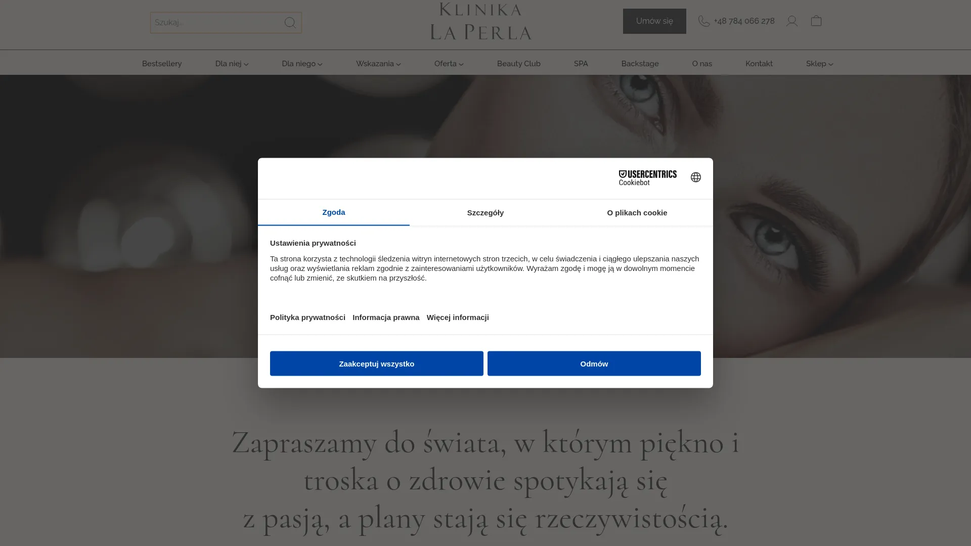 Zrzut ekranu strony Klinika La Perla Sp. z o.o.