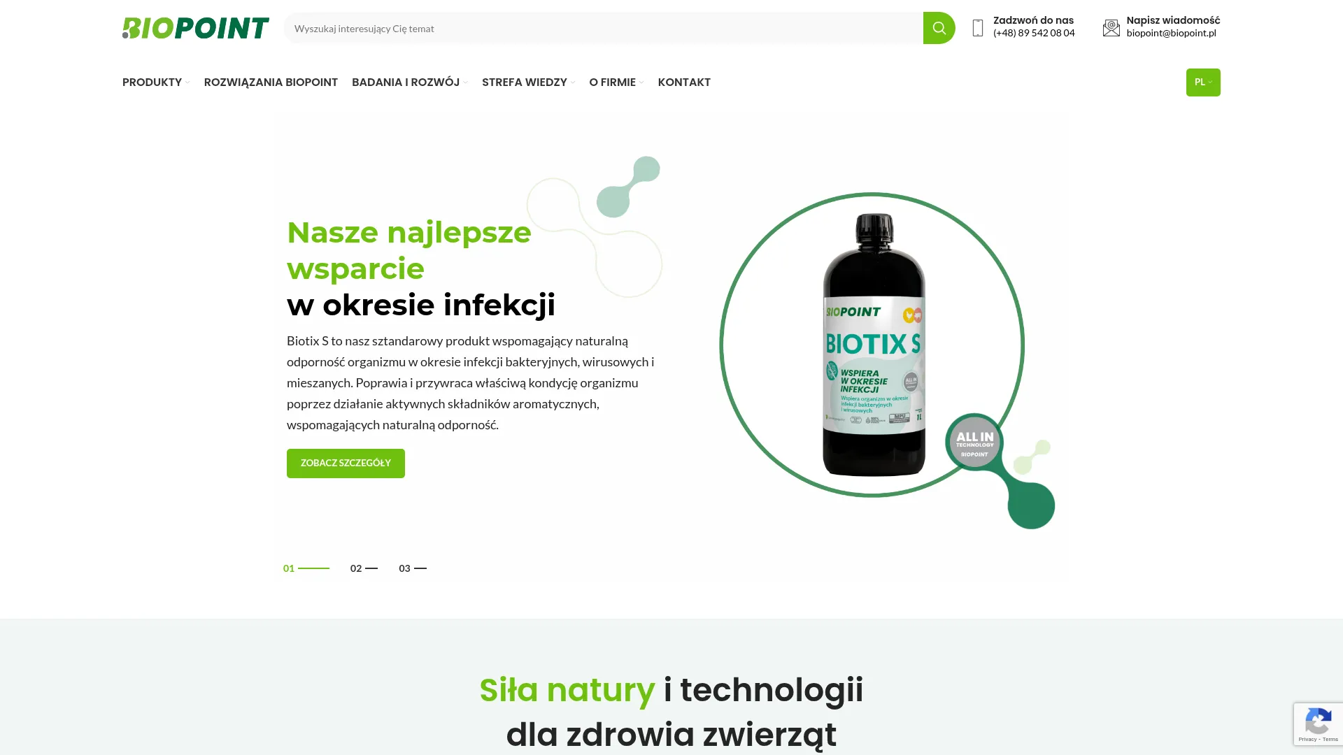 Zrzut ekranu strony Biopoint