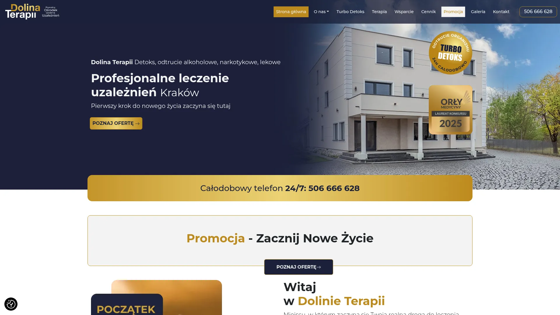 Zrzut ekranu strony Dolina Terapii
