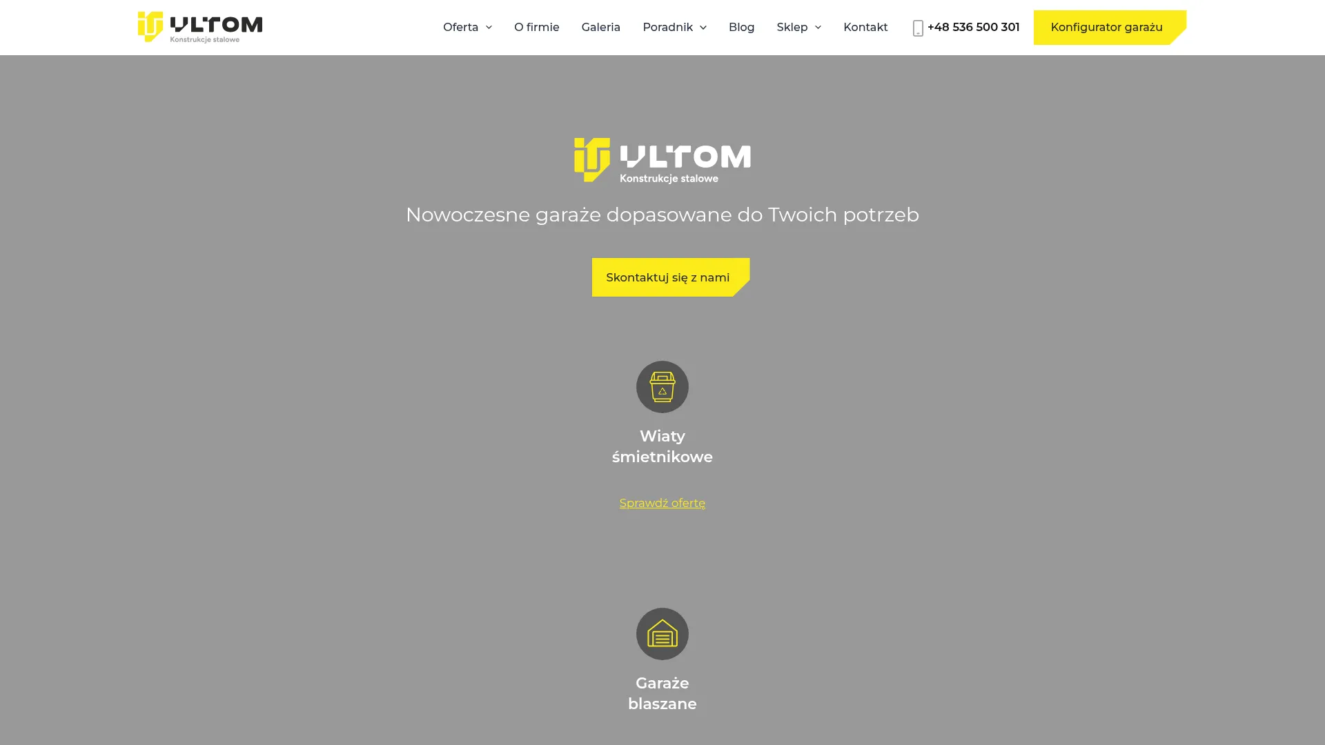 Zrzut ekranu strony ULTOM Spółka z o. o.