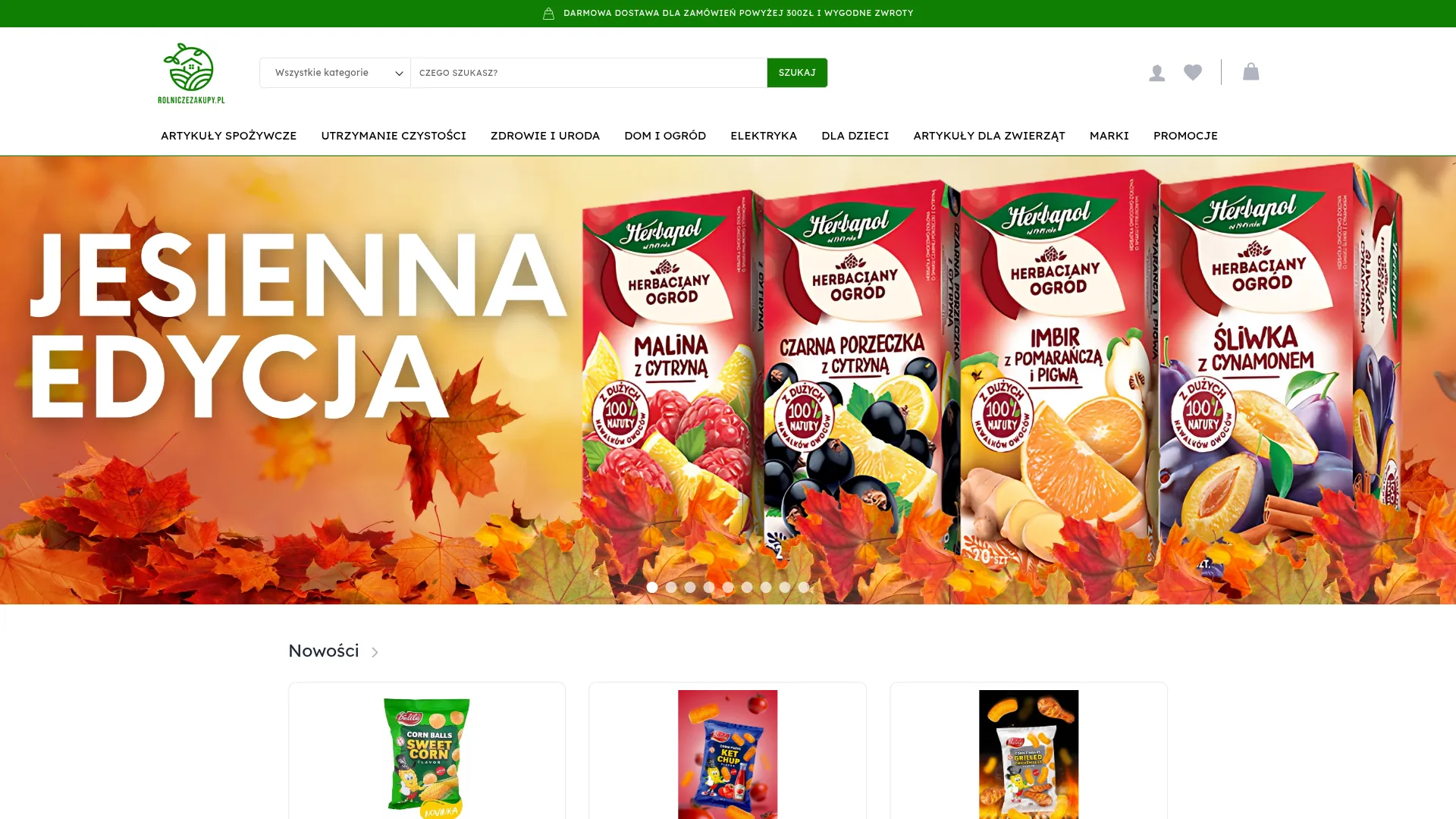 Zrzut ekranu strony Rolnicze Zakupy