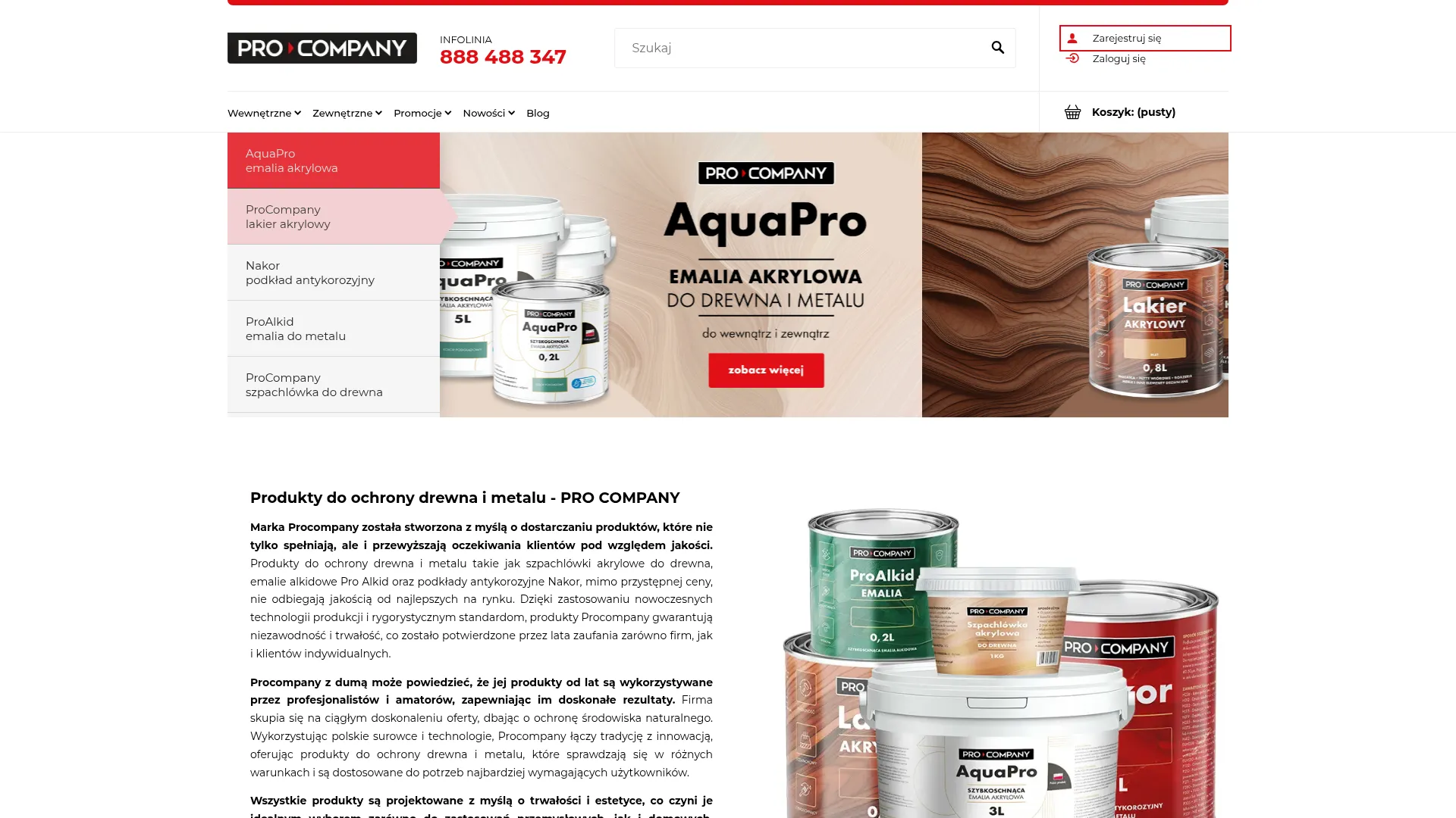 Zrzut ekranu strony RAB-DOM