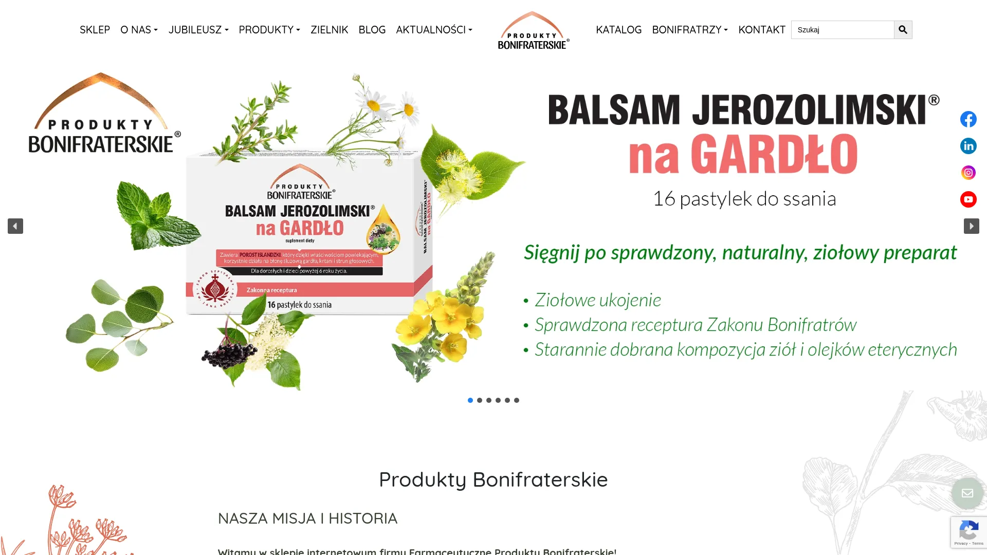 Zrzut ekranu strony Farmaceutyczne Produkty Bonifraterskie Sp. z o.o.