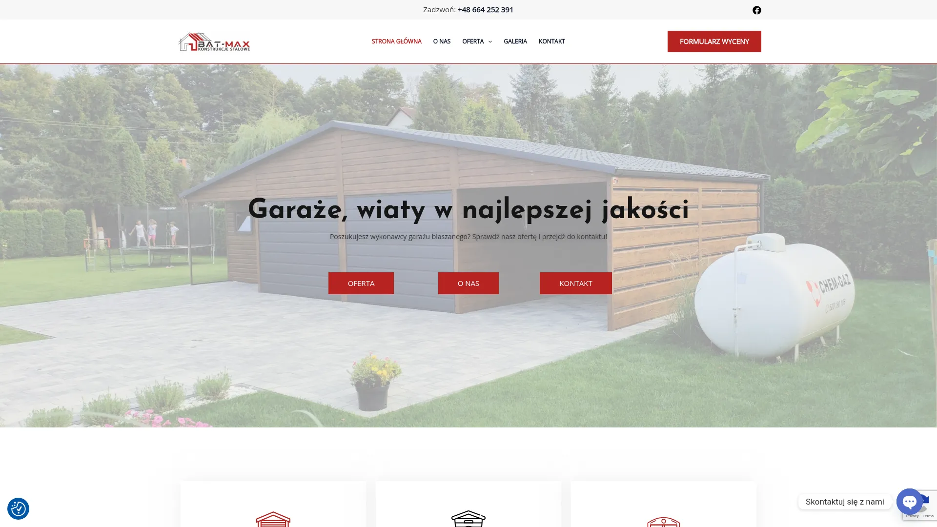 Zrzut ekranu strony BatMax Konstrukcje Stalowe