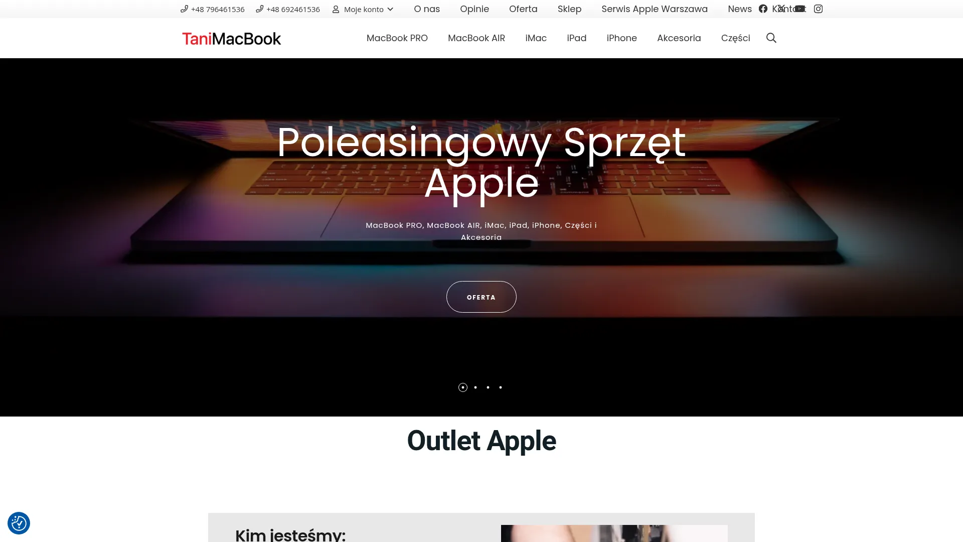 Zrzut ekranu strony Macoutlet Sp. z o, o.