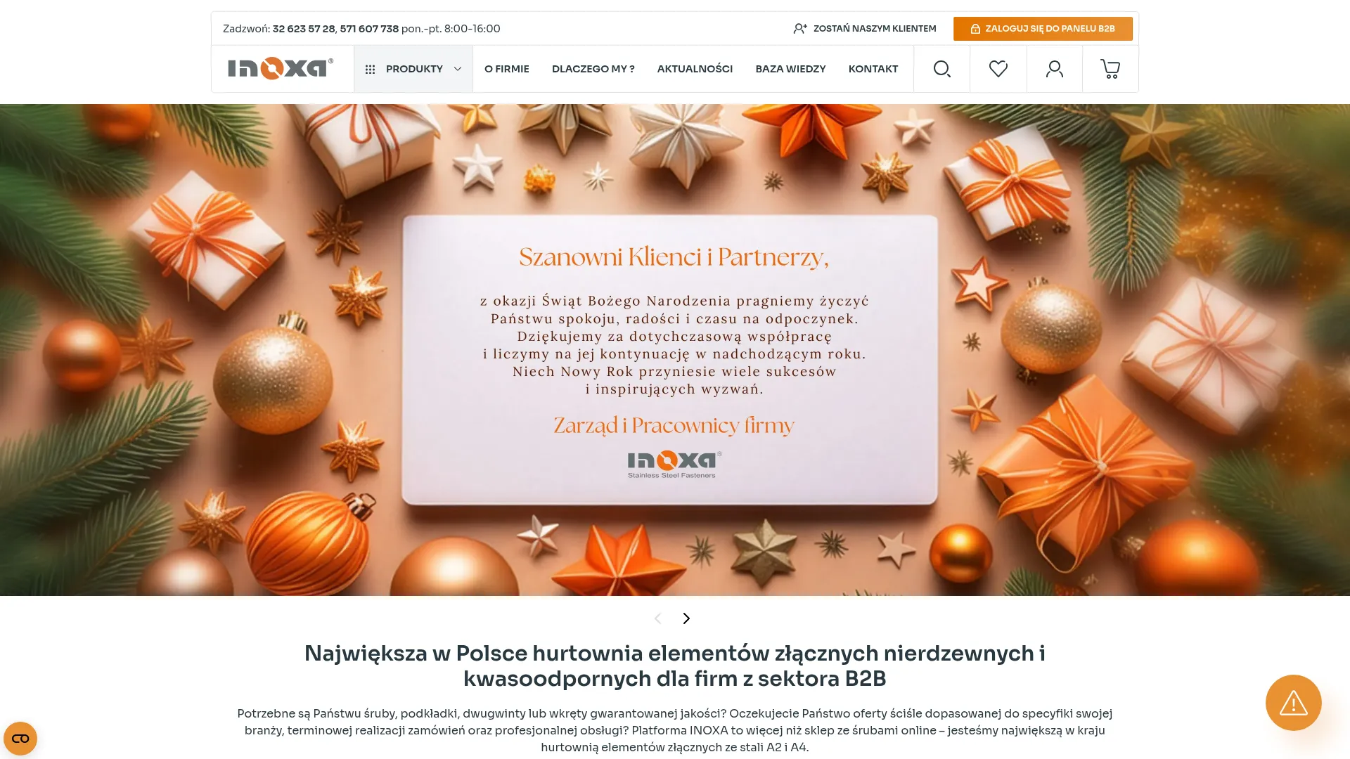 Zrzut ekranu strony Inoxa Sp. z o.o.